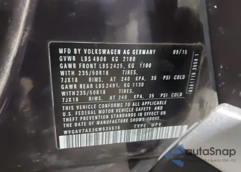 2016 Volkswagen Tiguan Se z USA, uszkodzony, nr VIN WVGAV7AX3GW535515